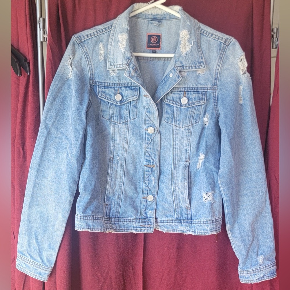 Boom Boom Jeans Light Blue Distressed Jean Jacket